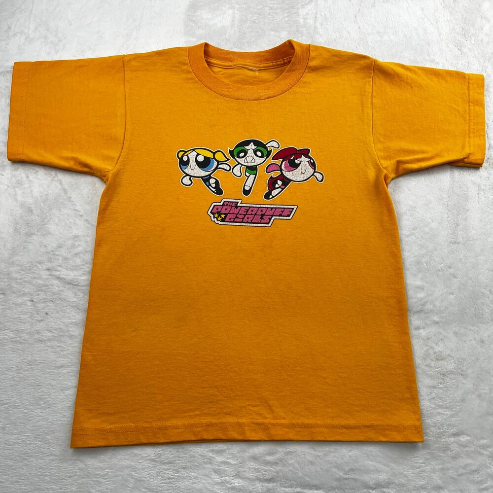 Powerpuff Girls Vintage kids youth T-shirt Size Medium Y2K Yellow